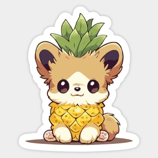 Puppy disguised as a pineapple Sticker